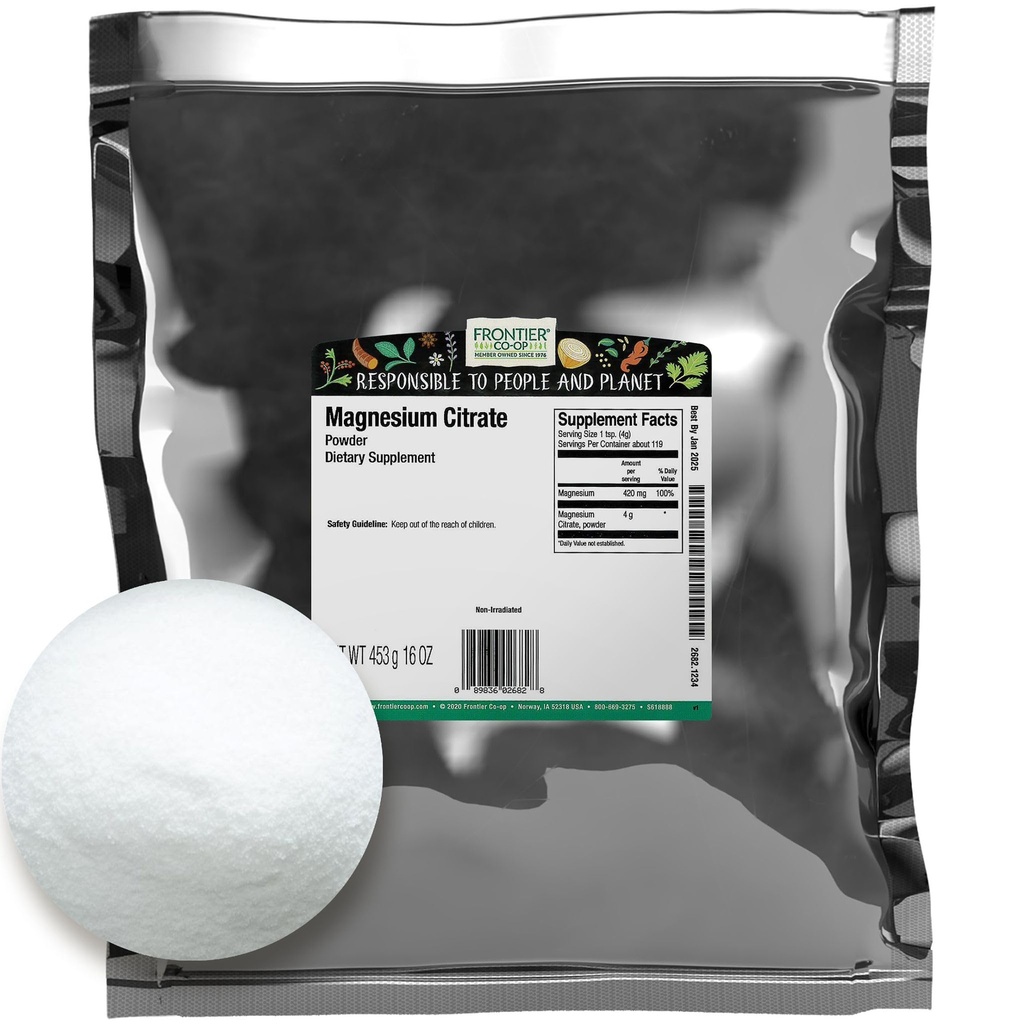 Frontier Bulk Magnesium Citrat Pulver, 16 Unze