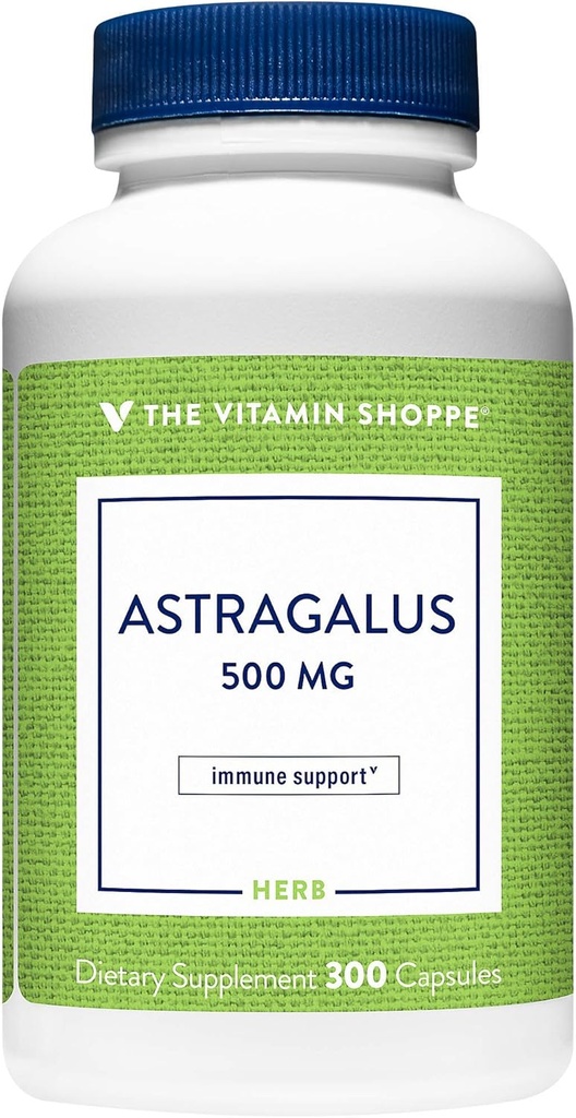 Der Vitamin Shoppe Astragalus (Root) 500mg - Kräuterergänzung zur Unterstützung des Immunsystems & Körpers natürliche Verteidigung - Hilft Stamina, Energie & Vitalität (300 Kapseln)