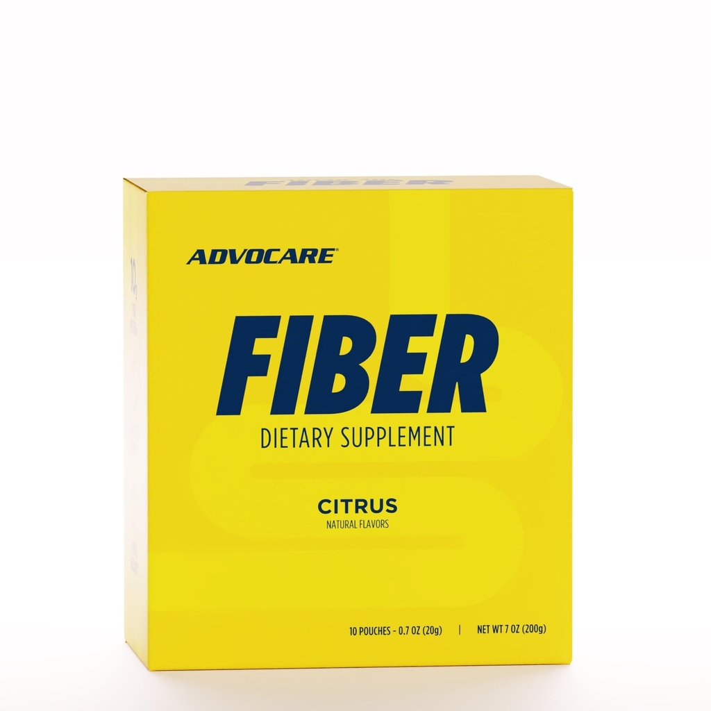 Supplément alimentaire en fibre advoCare - Supplément quotidien en poudre de fibre avec fibre soluble et soluble - Mélange de fibre comprend Psyllium Husk & acide citrique - soutient la santé digestive* - Citrus, 10 Pouches