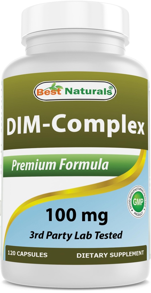 Best Naturals DIM Supplement 100 mg 120 Kapseln, DIM für Estrogen Stoffwechsel & Balance, Für Menopause, Body Building, PCOS & Hormonale Akne