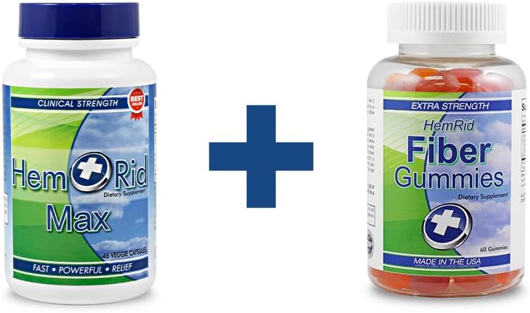 HemRid Max, Fiber Gummies - Bietet schnelles Relief für Juckreiz, Brennen, Das Dual Defense Bundle
