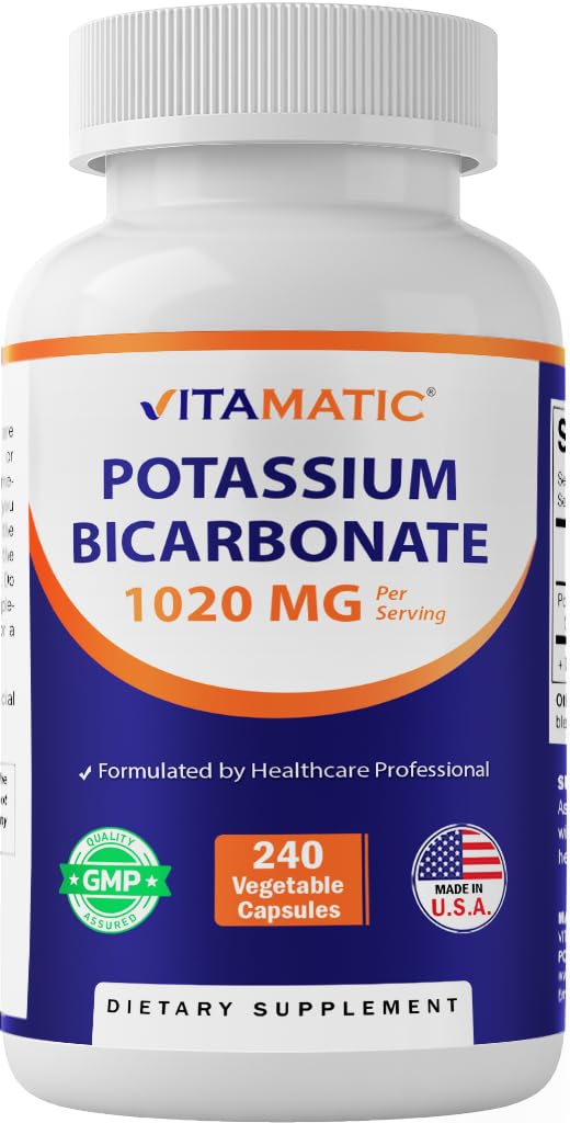 Supplément de potassium vitamatique, 1020 mg, 240 gélules vegtables - Non-OGM - Sans gluten - Fabriqué aux États-Unis