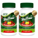 DEVA Tuba Prime Vegan Multivitamin Iron-Free Vitamine & Mineral Dietary Supplement Antioxydants, Fruit & Veg Blend, Super Champignons, Probiotiques, Prébiotiques, Graines, Herbes 90 Tabs 2-Pack