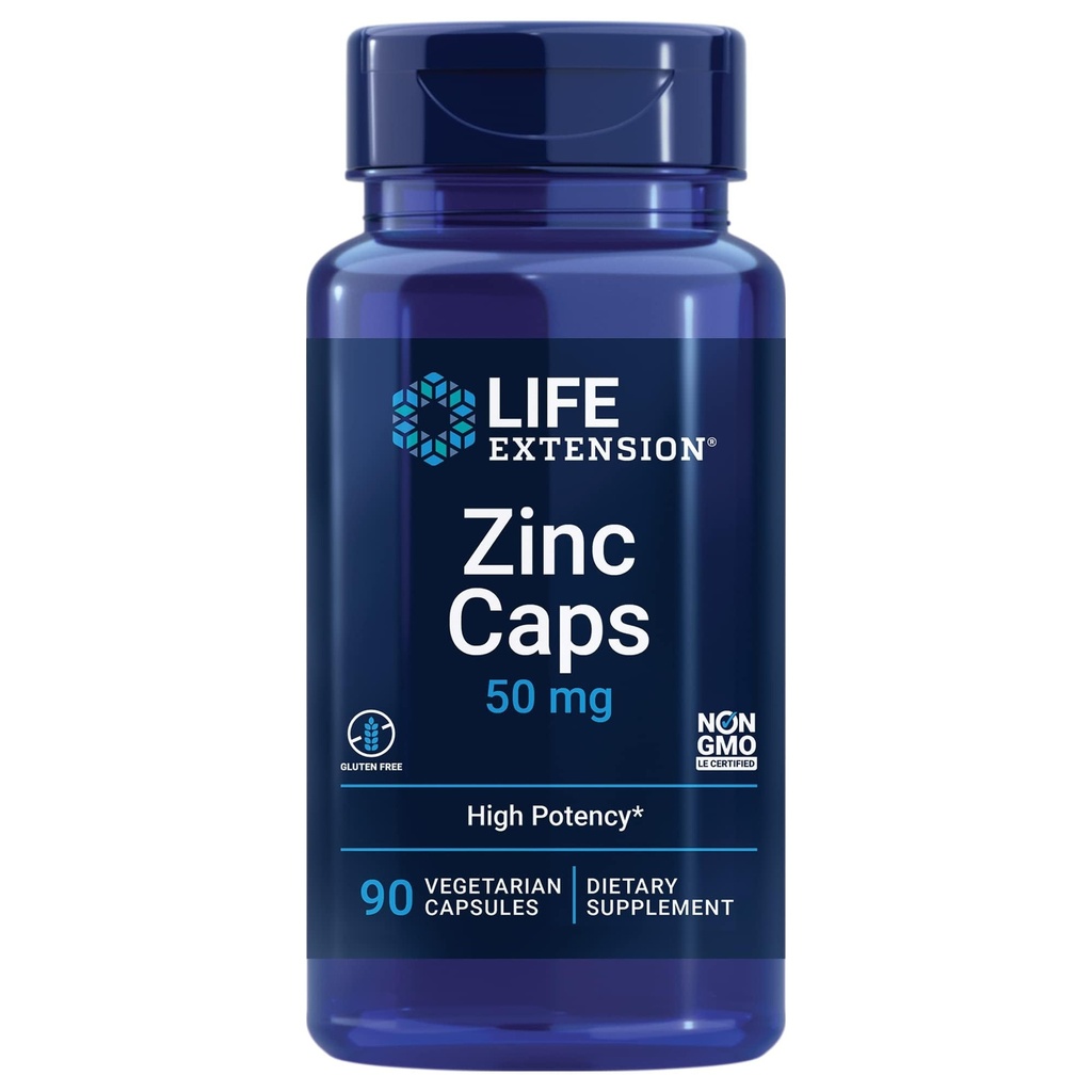 Lebensverlängerung Zinkkappen, Zink 50 mg, Zink Citrat, Unterstützung Die Immunabwehr des Körpers, Ultra-absorbierbar, Vegetarisch, Non-GMO, Glutenfrei, 90 Vegetarische Kapseln