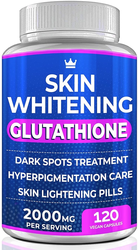 Glutathion Whitening Pillen - 120 Kapseln 2000mg Glutathion - Effektive Haut-Beleuchtung Ergänzung - Dark Spots, Melasma & Akne Nar Remover, Hyperpigmentierung Behandlung - Anti-Aging Antioxidant