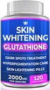 Glutathion Whitening Pillen - 120 Kapseln 2000mg Glutathion - Effektive Haut-Beleuchtung Ergänzung - Dark Spots, Melasma & Akne Nar Remover, Hyperpigmentierung Behandlung - Anti-Aging Antioxidant