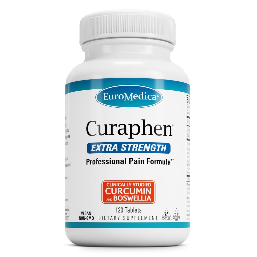 EuroMedica Curaphen Extra Strength - Curcumin & Boswellia Ergänzung für gesunde Zirkulation Unterstützung - Kurkuma Ergänzung zu unterstützen Gelenke, Muskelgesundheit & Endorphin Produktion - 120 Tabletten