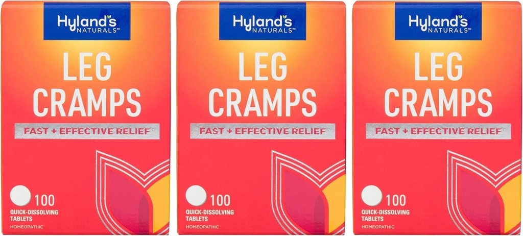 Hyland's Leg Cramps, Relief of Leg, Kalb, Charley Horses und Fußkramps, 100 Schnellauflösende Tablets 3-Pack (300 insgesamt)