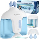 Sonmol Electric Nasal Bewässerungssystem (Nasal Bewässerung, Blau), Nasenreiniger für Sinus Erwachsene, Selbstlernende Nasenreiniger mit 50 Packungen Saline