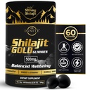 Gommies pures de Shilajit d'Himalaya – Acide Fulvic à 75%+, grade d'or de haute puissance – Mélange pour l'énergie, la vitalité et le soutien immunitaire, Voyage - Friendly, Saveur Tamarin – 60 Gommies