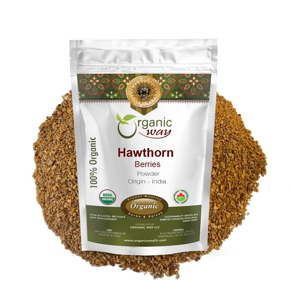 Bio Way Hawthorn Berry Powder (Crataegus monogyna) - European Wild-Harvest | Organic & Kosher Certified | Vegan | Non GMO & Gluten Free | USDA Certified | Origin - Albanien (1/4 LBS / 4 Oz)