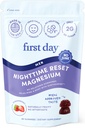First Day Men’s Nighttime Reset Calming Magnesium Gummies – Schlafhilfe unterstützt friedliche Erholung, Balanced Mood & Energy – Ergänzung mit Magnesium Citrat, L-Theanin & No Melatonin – 30-Tage Versorgung
