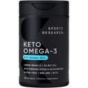Sport Research® Keto Omega Fish Oil 1400mg - Full Spectrum Omega-3 Blend mit Astaxanthin & Coconut MCT Oil - Keto Certified, Soy & Gluten-Free (120 Softgels)