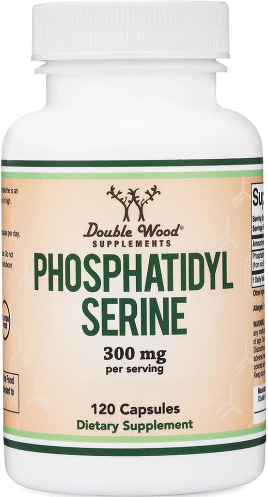 Supplément PhosphatidylSerine 300mg par portion, 120 Capsules (Complexe Phosphatidyl Serine) par Double Wood