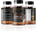 Mushroom Gummies | 10 Pilz-Ergänzung | 2500mg | Turkey Tail, Chaga, Reishi, Cordyceps & Lions Mane Bio Pilz-Extrakte, Nootropic Brain Booster (180 Graf (Pack von 3))