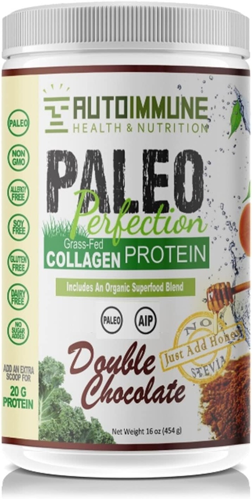 Autoimmune Health & Nutrition Paleo Perfection Double Chocolate Protein Powder (NO STEVIA, AIP Elimination Phase Compliant), 16 Unze (Pack von 1)