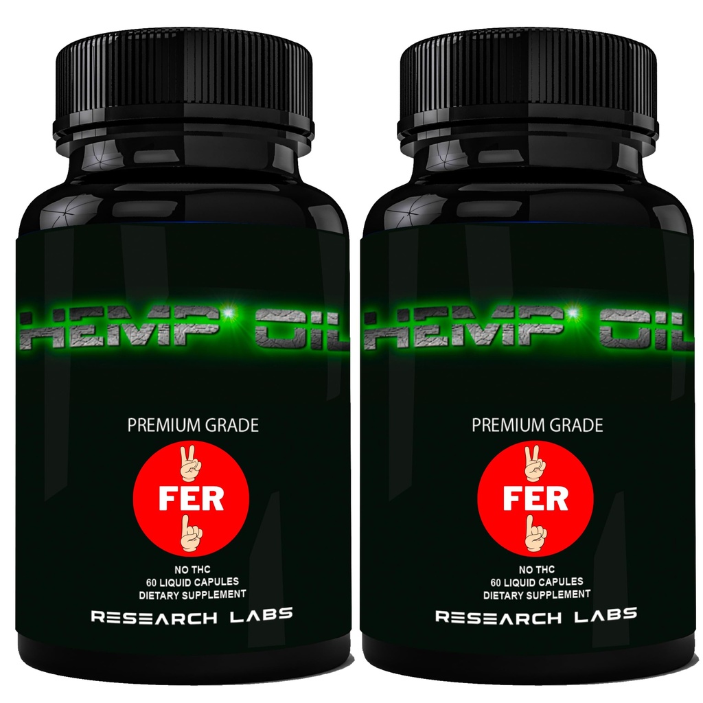 Research Labs 450.000 Premium Hanf Kapseln, 2 Fer 1 Paket! 100% Bio Alle natürlichen Öl, Worry Nervousness Körper erzielen Stress Unterstützung