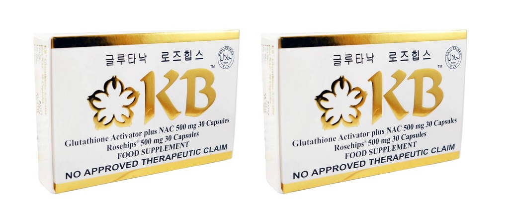 Menge von 2 Boxen KB Glutathione Kyusoku Bihaku Gesamt von 60 Kapseln Glutanac und 60 Kapseln Rosehips Skin Lightening Whitening