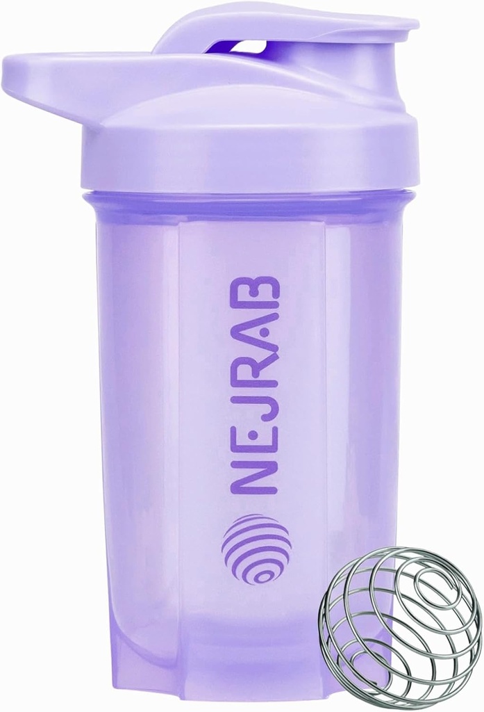 Protein Shaker Bottle – Perfekt für Kaffee, Protein Powder – 16 Oz – für Fitness mit Mixerball – Shaker Cups für Protein Shakes (Purpel)