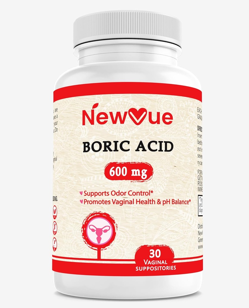 Borsäure Vaginal Suppositorien - 100% Pure Made in USA - Intimate Health Support (30 Count)