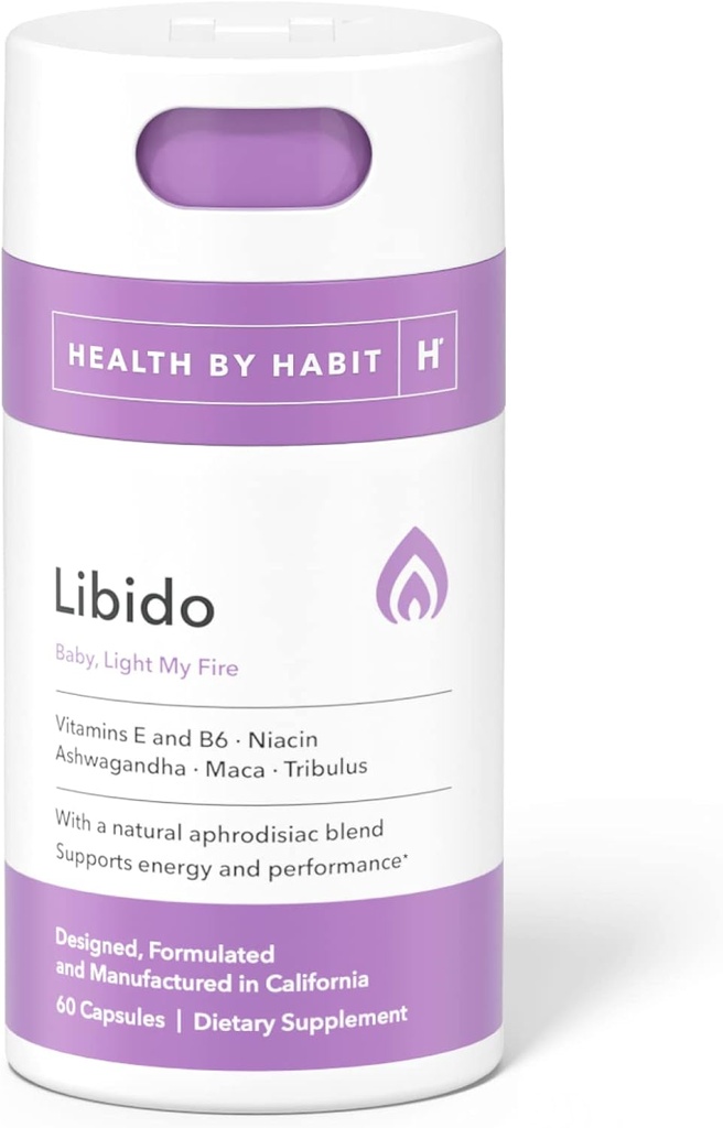 Santé par Habit Libido Blend (60 capsules) - Aphrodisiaque naturel avec Maca, Ashwagandha, végétalien, non-OGM, sans sucre (1 paquet)