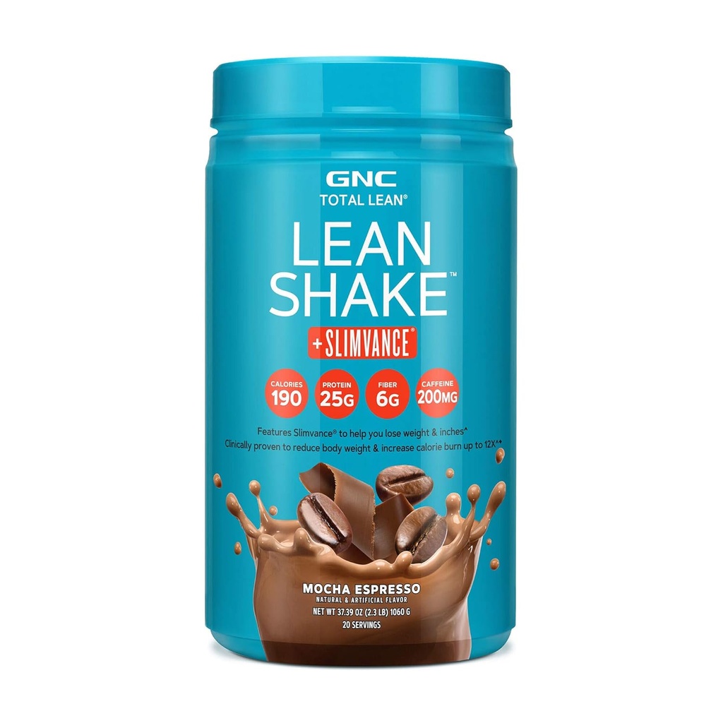 GNC Total Lean, Lean Shake + Slimvance, Weight Loss Protein Powder mit 200mg Koffein, Mocha Espresso, 20 Portionen