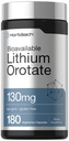 Horbäach Lithium Orotate 130mg | 180 Kapseln | Non-GMO, Gluten Free | 5mg Bioverfügbares Elemental Lithium