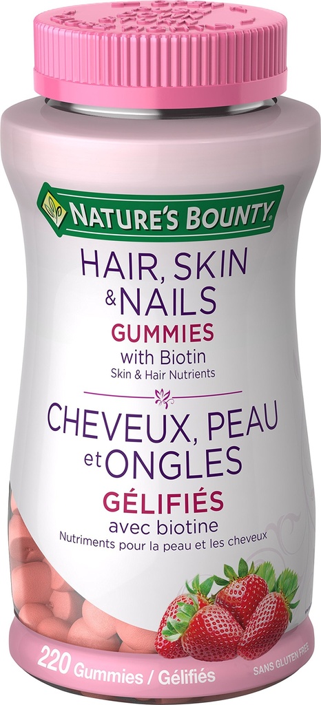 Nature's Bounty Optimal Solutions Haar, Haut und Nägel Gummi - 220 Count