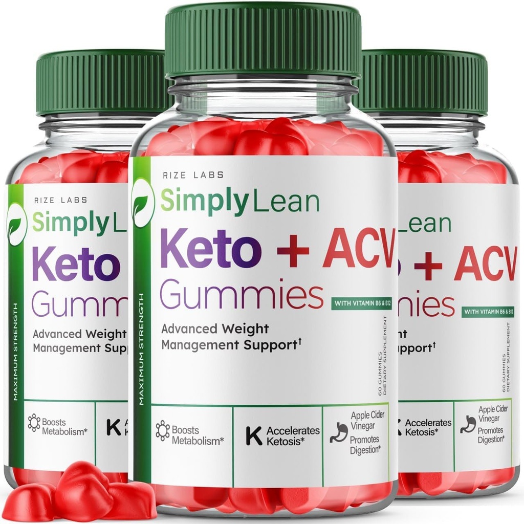 rize labs (Pack von 3 einfach Lean Keto + ACV Gummis für erhöhte Gewichtsverlust, Nahrungsergänzung, maximale Stärke Gomitas, Advanced Formula Review (180 Gummis)
