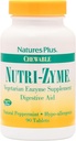 NaturesPlus Nutri Zyme - 90 Chewable Tablets, Peppermint Flavor - Vegetarische Enzymergänzung mit Bromelain & Papain, Natürliche Verdauungshilfe - Glutenfrei - 45 Portionen