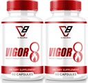 NutraRize (2 Pack) Vigor 8 pour les hommes, Vigor 8 Pills Male Enhancing Formula, Vigor huit capsules supplémentaires Test Boost, Vigor8 Stamina Booster Reviews Horny Goat Weed Tongkat Ali (120 capsules)