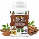 Organic Cinnamon Kapseln, Energie, Herz und Stoffwechsel Unterstützung, Zertifizierte organische Ceylon Cinnamon Pillen, Non-GMO, Vegan, Gluten-Free - 60 Kapseln