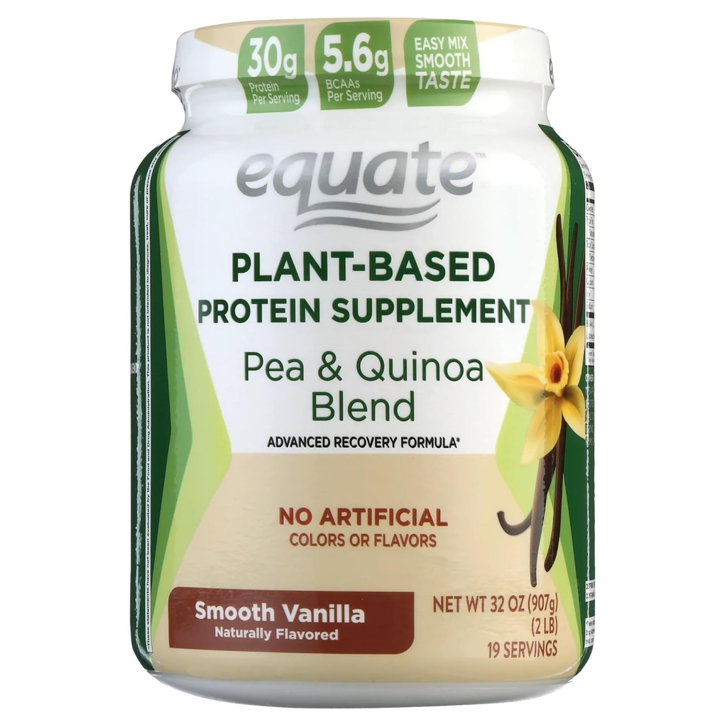 Naisian Equate neue pflanzenbasierte Proteinergänzung, glatte Vanille 2 Lbs