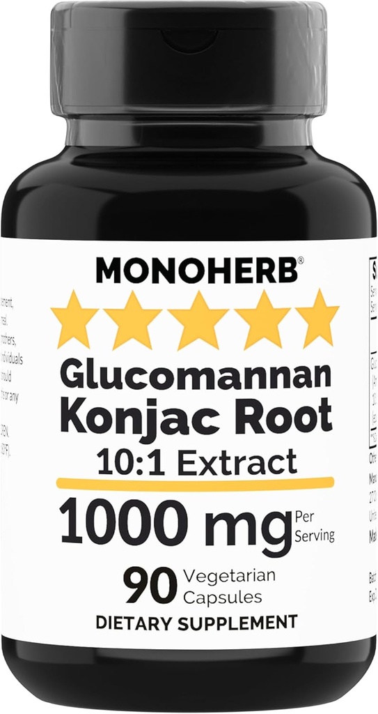 MONOHERB Amorphophallus konjac Radix Extrakt Glucomannan 1000 mg - 90 Vegetarische Kapseln