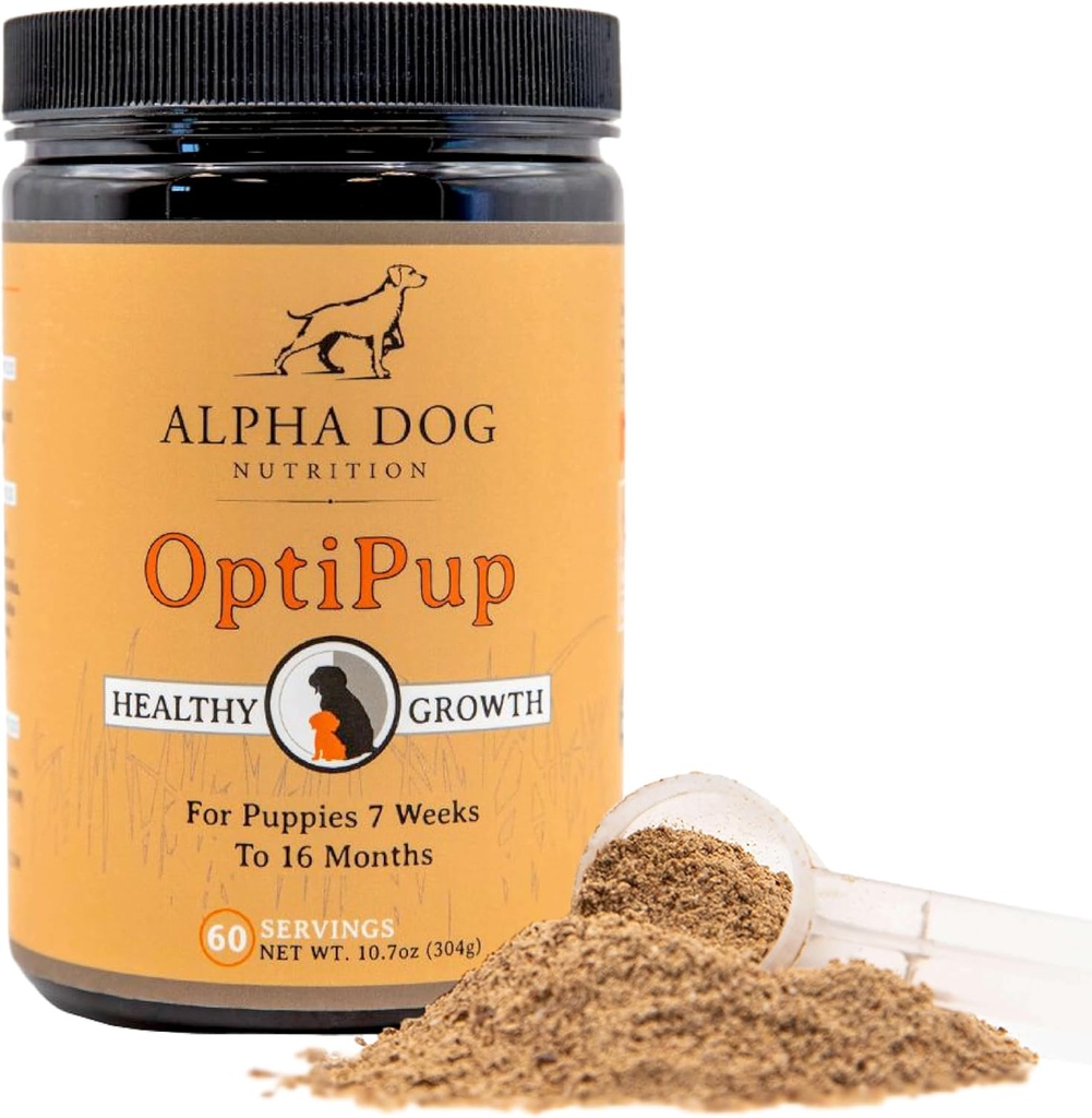 Alpha Dog Nutrition OptiPup All-in-1 Puppy Multivitamin Enthält 31 Superfoods inklusive Probiotika und Präbiotika für Verdauungsunterstützung, Haut- und Immungesundheit und Optimumwachstum (60 Portionen)