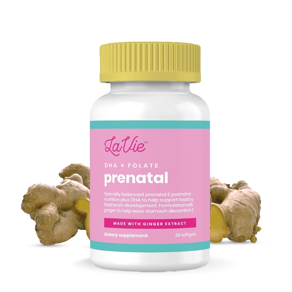LaVie Pränatale Vitamine mit Ginger, DHA, Folsäure, & Eisen - Prägnanz muss für Babys Gehirn & Body Development - Non-GMO, Glutenfreie Pränatale für Frauen (1 Monat Versorgung)