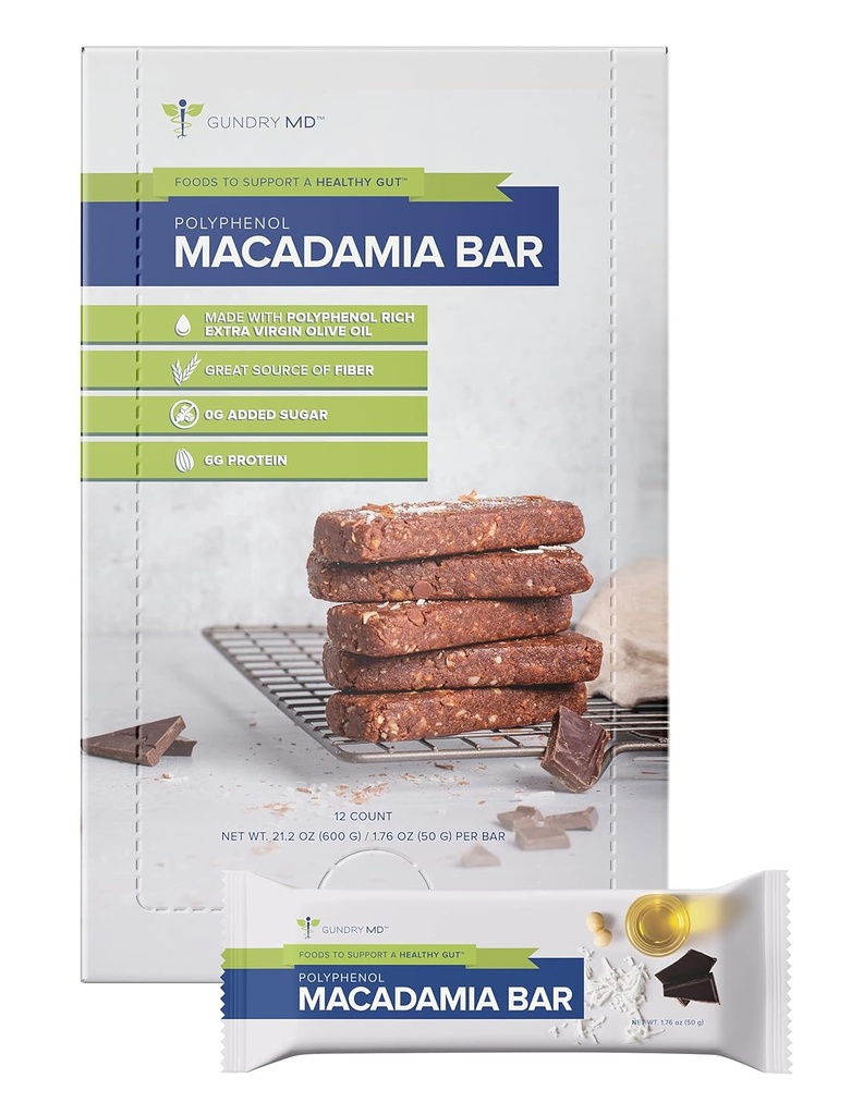 Gundry MD Polyphénol riche Macadamia Nut Bars, 12 pack