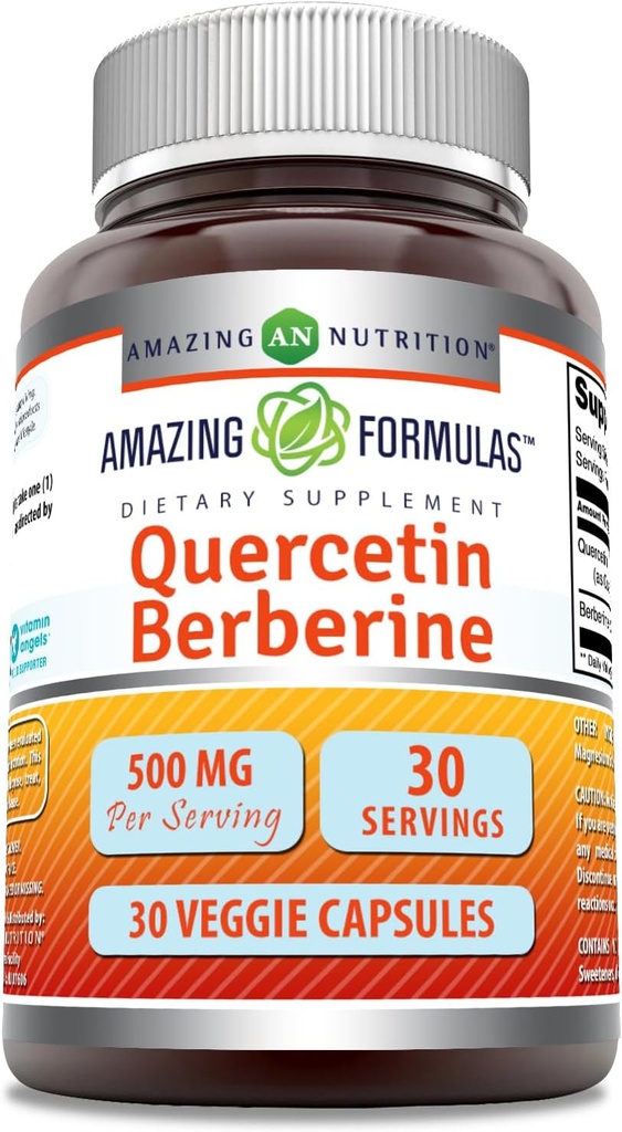 Erstaunliche Formeln Quercetin Berberine | 250 Mg Berberine und 250 Mg Quercetin | Veggie Capsules Supplement | Non-GMO | Gluten Free | Made in USA (30 Count)