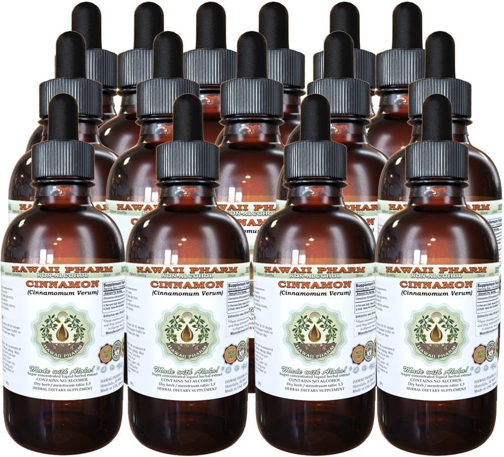 Cinnamon Alcohol Free Liquid Extract, Cinnamon (Cinnamomum Verum) Getrocknete Bark Glycerite Hawaii Pharm Natural Herbal Supplement 15x4 oz