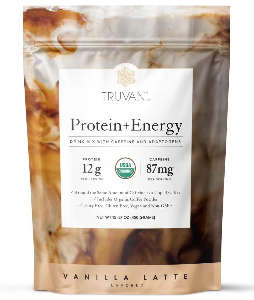Truvani Protéine + boisson énergétique Mélange avec 87mg de caféine