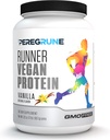 Runner Protein (Vanilla) – Pflanzenbasiertes Proteinpulver für Getränke & Shakes – 21g Protein mit 9 essentiellen Aminosäuren - Post-Running Workout – GMP zertifizierte Laufergänzung - 30 Portionen