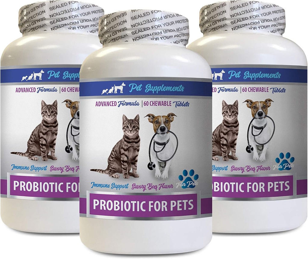 Katzen Bad Breath Home Remedy - PROBIOTICS für Haustiere - Hunde Katzen - Bad Gas und Atemberauben - Advanced Immune Boost - Katze Digestive Suppor - 3 Flaschen (180 Bäume)