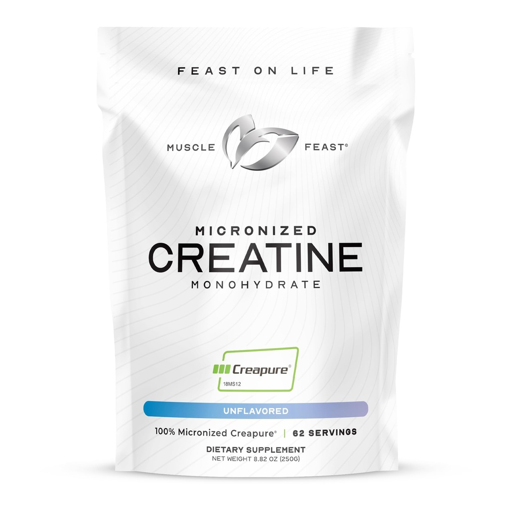 Créapure de la fête des muscles - Poudre monohydratée micronisée de créatine.
