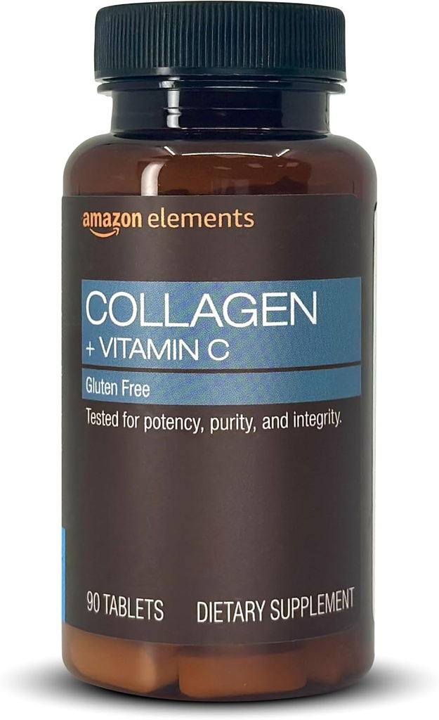 Elemente Collagen Peptide + Vitamin C, 2500 mg Collagen Peptide pro Servierung, 90 Tabletten, 1 Monat Versorgung