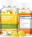 60 Graf Magnesium Glycinate Gummie 400mg w/Ashwagandha Beilage - Zuckerfreie Zink Magnesium Glycinat Beilage Ashwagandha Gummie für Erwachsene Ananas Flavor