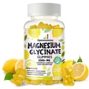 Magnesium Glycinate Gummies 2500mg - Zuckerfreie Magnesium Kalium-Ergänzung mit Vitamin D, B6, CoQ10 für ruhige Stimmung & Schlaf-Unterstützung - 90 Zitronengummis