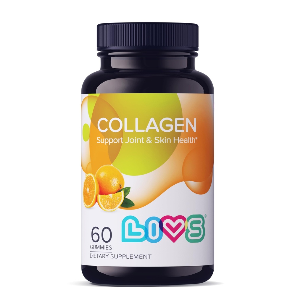 LIVS Kollagengummis für Frauen & Männer | Multi Collagen Peptide - hydrolysierte Collagen Peptide | Collagen Powder Alternative für Haut, Haar, Nägel & Gelenke | Glutenfrei 100mg Marine Collagen/Dose
