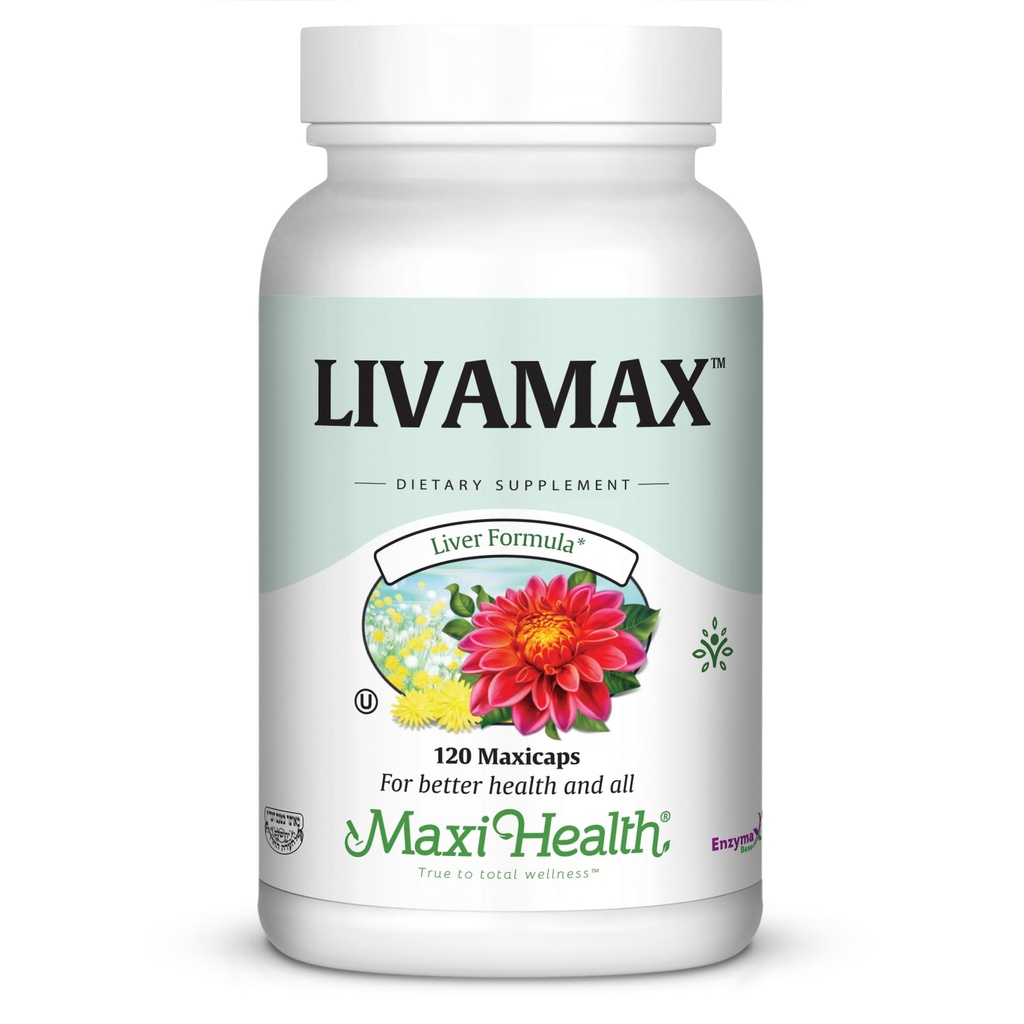 Maxi Health Livamax - Formule hépatique - avec le chardon et la racine de dandelion - 120 Capsules - Kosher