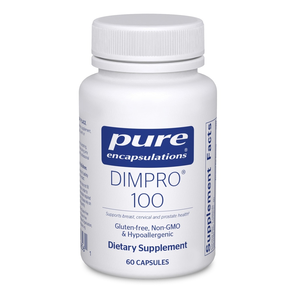 Reine Kapseln DIMPRO 100 - Diindolylmethan-Ergänzung - für Brust, Cervical & Prostata Gesundheit - Glutenfrei & Vegan - 60 Kapseln