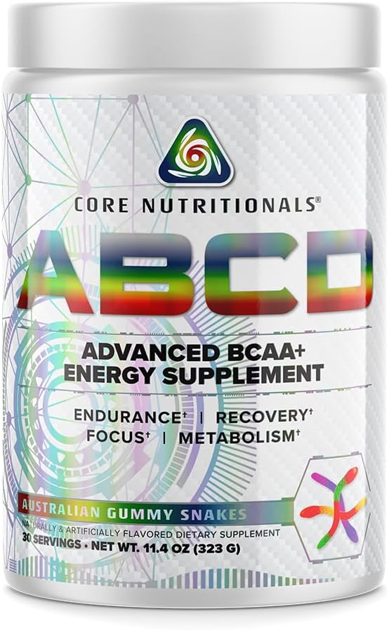 Core Nutritionals Platinum ABCD Advanced BCAA Energy Supplement, verbessert Ausdauer, Erholung und Fokus 30 Servietten (Australian Gummy Snakes)